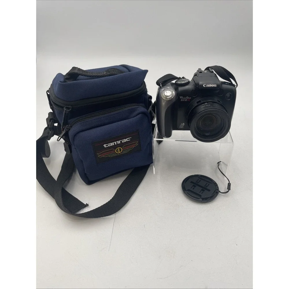 Canon PowerShot SX10 IS 10MP Digital Camera 20X Zoom+Battery+SD Card+Case-TESTED